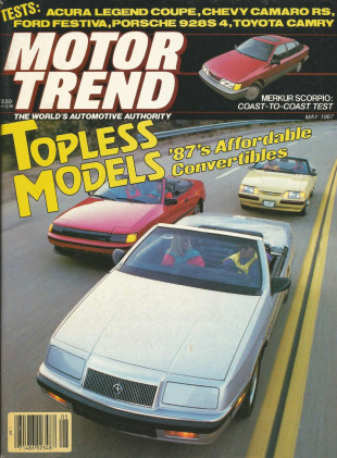 MOTOR TREND 1987 MAY - NASCAR, PACKARD 12-SPEEDSTER